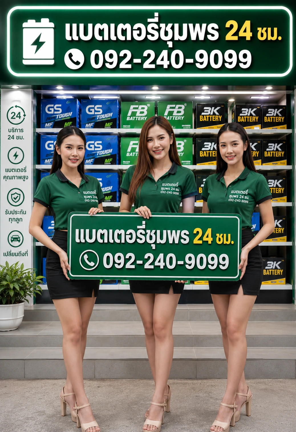 ร้านแบตเตอรี่ใกล้ฉัน ชุมพร 3K GS Amaron 24 ชม. 092-240-9099